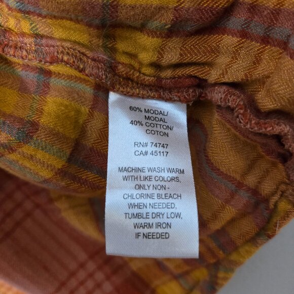 Natural Reflections Orange Plaid Sleeveless Top 1X - Picture 6 of 7